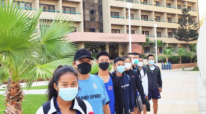 นักกีฬาปัญจกีฬาจากทีมประเทศไทย หลังจากเดินทางถึงที่พักเรียบร้อย ก็ทำการฝึกซ้อมทันที