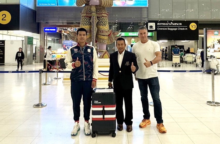 ผู้แทนนายกสมาคมกีฬาปัญจกีฬาแห่งประเทศไทย เดินทางไปส่งนักกีฬาและผู้ฝึกสอน ไปเก็บตัวฝึกซ้อม